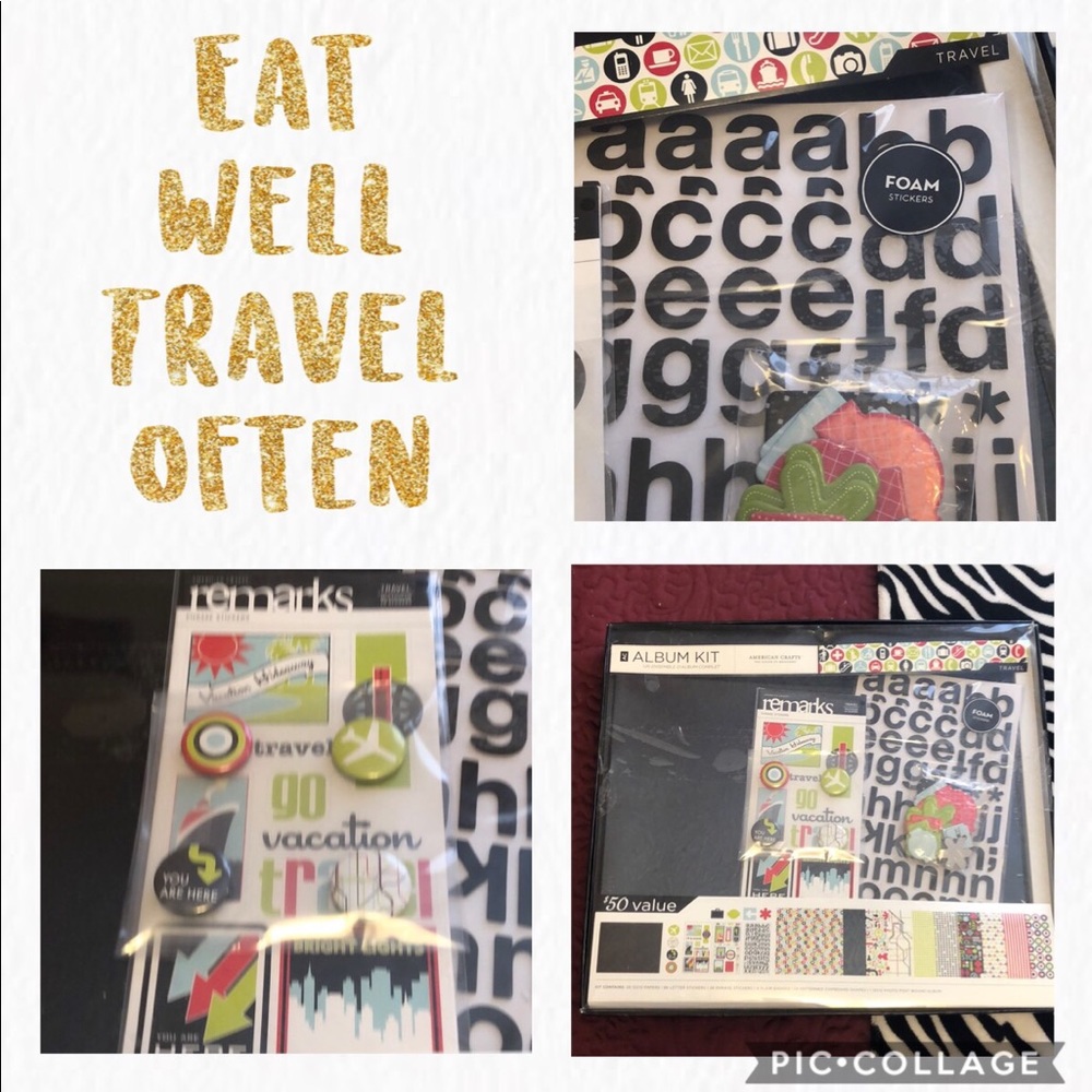 New in Box Black Scrapbook Album with Kit